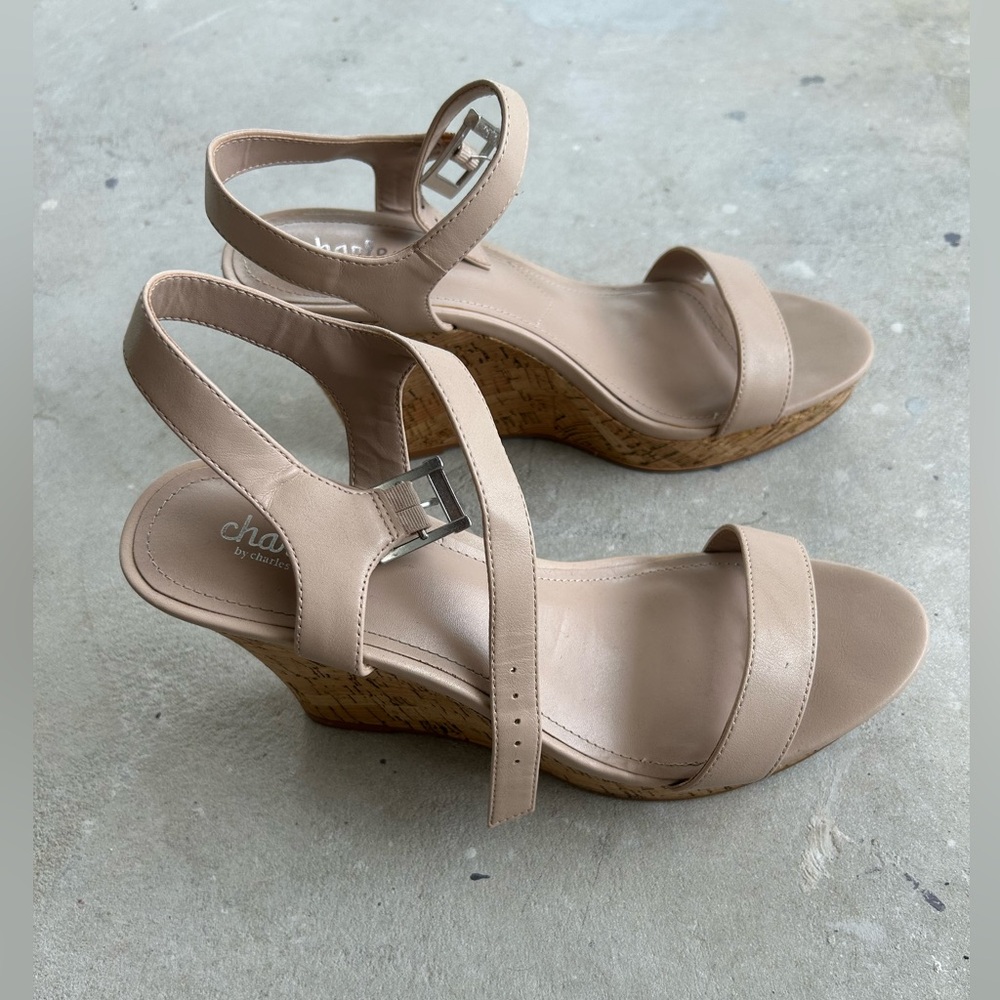 Charles by Charles David Nude Wedge Sandals